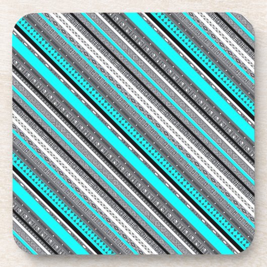 Niedliche Aqua-Aztec-Muster Getränkeuntersetzer (Vorderseite)