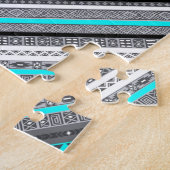 Niedliche Aqua-Aztec-Muster Puzzle (Seite)