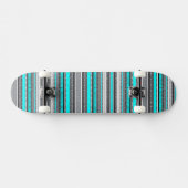 Niedliche Aqua-Aztec-Muster Skateboard (Horizontal)