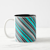 Niedliche Aqua-Aztec-Muster Zweifarbige Tasse (Links)