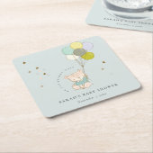 Niedliche Aqua Bearly Wait Bären Balloon Baby Dusc Rechteckiger Pappuntersetzer (angewinkelt)