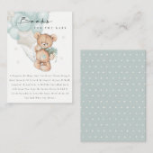 Niedliche Aqua Blue Bären Ballonbücher für Babydus Begleitkarte (Vorne/Hinten)