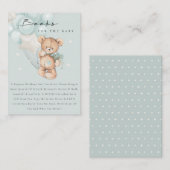 Niedliche Aqua Blue Bären Ballonbücher für Babydus Begleitkarte (Vorne/Hinten)