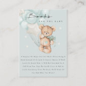 Niedliche Aqua Blue Bären Ballonbücher für Babydus Begleitkarte (Vorderseite)