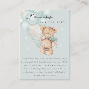 Niedliche Aqua Blue Bären Ballonbücher für Babydus Begleitkarte