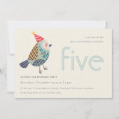 Niedliche Aqua Blue Birdie jedes Alter von 5 Jahre Dankeskarte (Vorderseite)