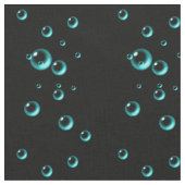 Niedliche Aqua Blue Floating Blasen auf schwarz Stoff (Nahaufnahme)
