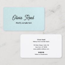 Niedliche Aqua Blue Leather Retro Script Business 