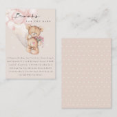 Niedliche Aqua Blush Bärenballon Bücher für Babydu Begleitkarte (Vorne/Hinten)