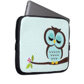 Niedliche Aqua-Eule Laptopschutzhülle (Vorne Rechts)