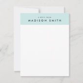 Niedliche Aqua Stripes Moderne Mitteilungskarten (Vorderseite)