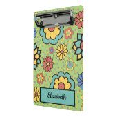 Niedliche Aqua Yellow Coral Green handGezeichnet B Mini Klemmbrett (Gewinkelt2)