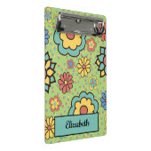 Niedliche Aqua Yellow Coral Green handGezeichnet B Mini Klemmbrett (Schrägansicht)