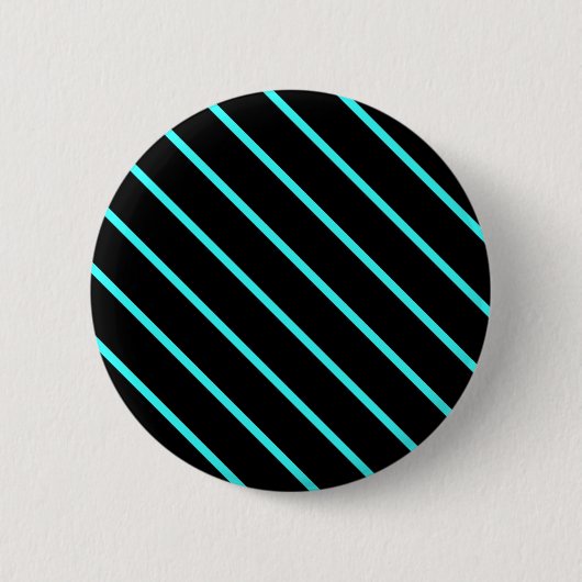 Niedliche Aquafarben mit Monogramm, schwarz Streif Button (Vorderseite)