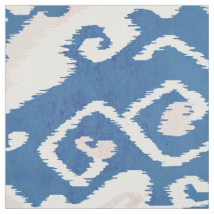 Niedliche aquamarine, blaue und weiße Katzenstamm Stoff