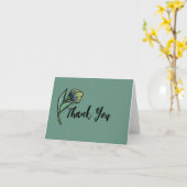 Niedliche aquamarine Blume Karte (Gelbe Blume)