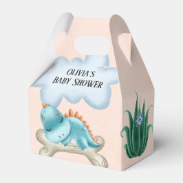 Niedliche Aquamarine Burnt Orange Dinosaur Babydus Geschenkschachtel