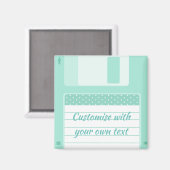 Niedliche Aquamarine Diskette zum Anpassen mit eig Magnet (Vorderseite/Rückseite)