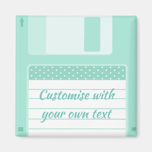 Niedliche Aquamarine Diskette zum Anpassen mit eig Magnet