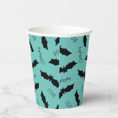 Niedliche Aquamarine Fledermäuse Halloween-Party P Pappbecher (Rechts)
