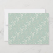 Niedliche Aquamarine Green Floral Blätter Monogram Mitteilungskarte (Rückseite)