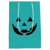 Niedliche aquamarine Kürbislaterne griesgrämig Hal Mittlere Geschenktüte (Rückseite)