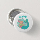 Niedliche Aquamarine Magenhalterung Personalisiert Button (Vorne & Hinten)