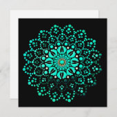 Niedliche Aquamarine Mandala Blank Note Card Dankeskarte (Vorne/Hinten)