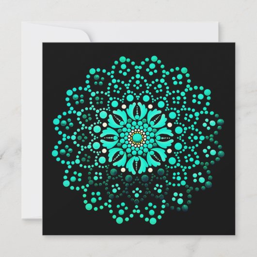 Niedliche Aquamarine Mandala Blank Note Card Dankeskarte (Vorderseite)