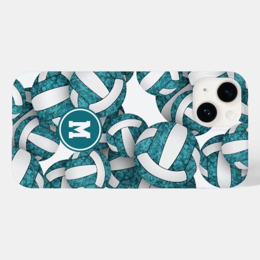 Niedliche aquamarine Mannschaftsfarben gemusterte  Case-Mate iPhone Hülle (Rückseite (Horizontal))