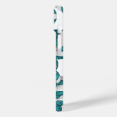 Niedliche aquamarine Mannschaftsfarben gemusterte Case-Mate iPhone Hülle (Rückseite / Links)