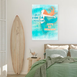 Niedliche Aquamarine Orangen Fertige Erwachsene La Leinwanddruck