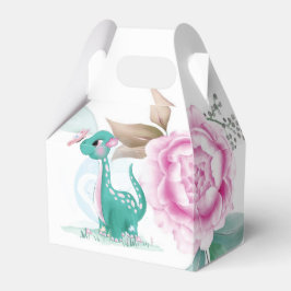 Niedliche Aquamarine Pink Dinosaur Butterfly Girl  Geschenkschachtel