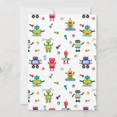 Niedliche Aquamarine Robot Theme Kids Roboter Gebu Einladung (Rückseite)