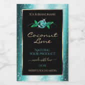 Niedliche Aquamarine Schwarze Produktkennzeichnung Lebensmitteletikett (Einzelnes Label)