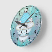 Niedliche Aquamarine Wall-Uhr Runde Wanduhr (Winkel)