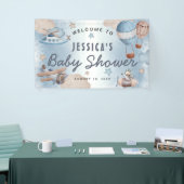 Niedliche Aquarell Aviation Blue Boy Babydusche Banner (Messeveranstaltung)