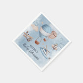 Niedliche Aquarell Aviation Blue Boy Babydusche Serviette (Ecke)