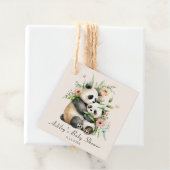 Niedliche Aquarell-Blume & Bears Kinderdusche Geschenkanhänger (Beispiel)