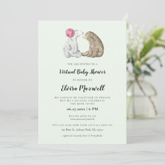 Niedliche Aquarell-Dusche Einladung (Stehend Vorderseite)