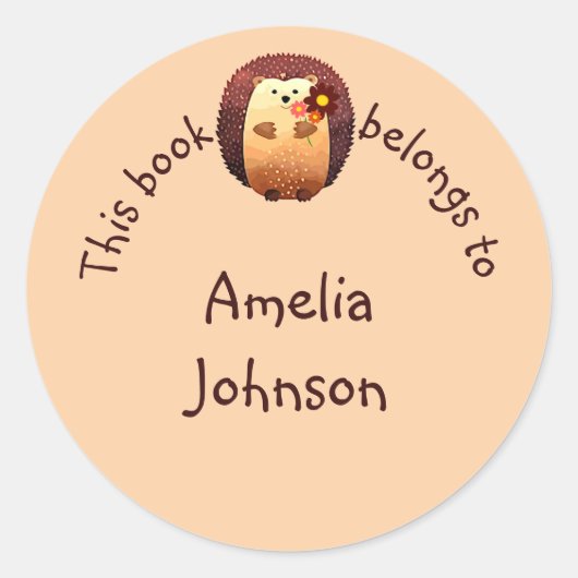 Niedliche Aquarell Igel Tierplatte Runder Aufkleber (Vorderseite)