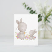 Niedliche Aquarell-Mama und Baby Bunnies Postkarte (Stehend Vorderseite)