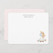 Niedliche Aquarell Unicorn Kindermädchen Dankeskarte (Vorne/Hinten)