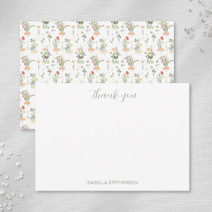 Niedliche Aquarell-Wildblumen Blumenmuster Dankeskarte