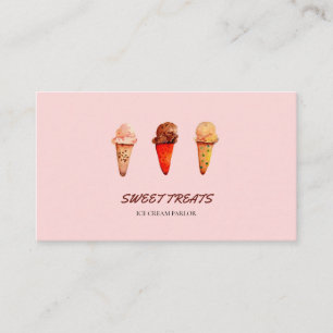 Niedliche Aquarellbahn Ice Cream Parlon Business C Visitenkarte