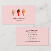 Niedliche Aquarellbahn Ice Creme Business Card Visitenkarte (Vorne/Hinten)