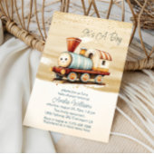 Niedliche Aquarellbahn mit Kinderdusche Einladung