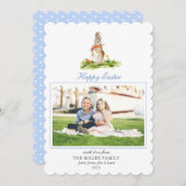 Niedliche Aquarellbahn Ostersonniges Foto Feiertagskarte (Vorne/Hinten)