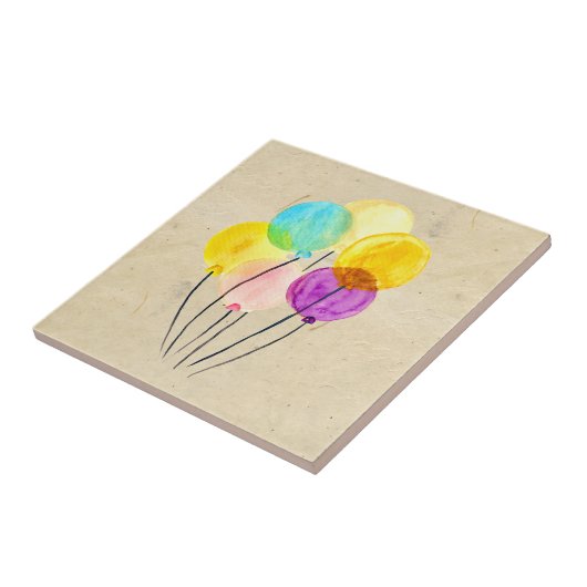 Niedliche Aquarellballons Fliese (Seite)