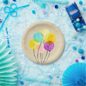 Niedliche Aquarellballons Pappteller (Party)